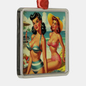  Zomer Strand Pin Ups Metalen Ornament (Rechts)