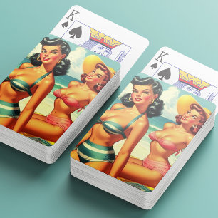 Zomer Strand Pin Ups Pokerkaarten