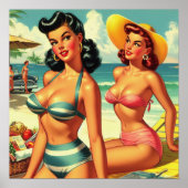  Zomer Strand Pin Ups Poster (Voorkant)