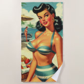 Zomer Strand Pin Ups Strandlaken (Voorkant)