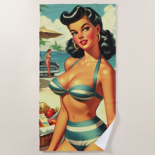 Zomer Strand Pin Ups Strandlaken (Voorkant)