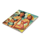  Zomer Strand Pin Ups Tegeltje (Zijkant)
