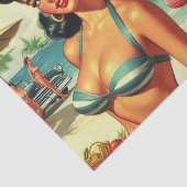Zomer Strand Pin Ups Tissuepapier (Detail)
