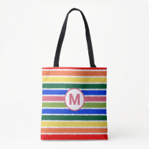 Zomer Strand Plezier Regenboog Strepen Monogram