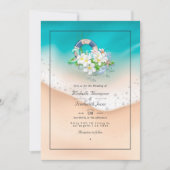 Zomer strand QR-code RSVP bruiloft Kaart (Voorkant)
