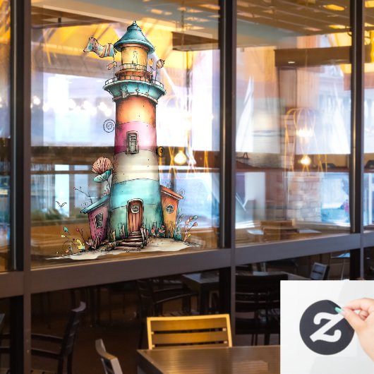 Zomer strand raam sticker (Restaurant Raam)