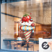 Zomer strand raam sticker (Cafe Raam)