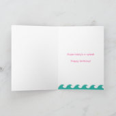 Zomer Strand Roze Emmer Zandkasteel 7e Verjaardag Kaart (Binnen)