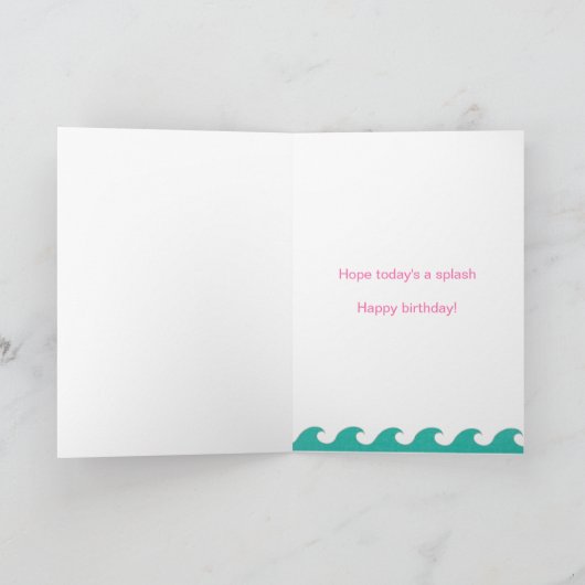 Zomer Strand Roze Emmer Zandkasteel 7e Verjaardag Kaart (Binnen)