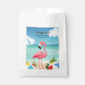 Zomer Strand Roze Flamingo Baby shower Bedankzakje (Voorkant)