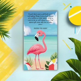 Zomer Strand Roze Flamingo Baby shower Informatiekaartje