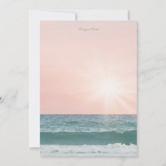 Zomer Strand Seashell Roze Zonsondergang Sweet 16 Kaart (Achterkant)