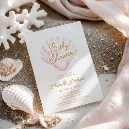 Zomer Strand Shell Meisje Baby shower Kaart