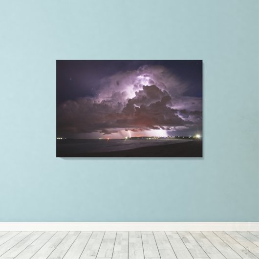 Zomer strand Storm Canvas Afdruk (Insitu (Houten vloer))