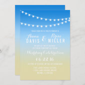 Zomer Strand String Licht Huwelijksuitnodigingen Kaart (Voorkant / Achterkant)