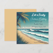 Zomer strand surf verjaardag feestdagenkaart (Voorkant / Achterkant)
