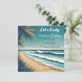 Zomer strand surf verjaardag feestdagenkaart (Staand voorkant)