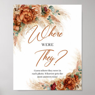 Zomer strand terracotta bloemen Waar waren ze Poster