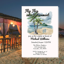Zomer strand thema Flip Flop pensioenfeest Kaart