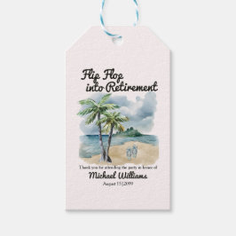 Zomer Strand Thema Flip Flop Pensionering Party Cadeaulabel