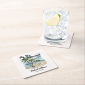 Zomer Strand Thema Flip Flop Pensionering Party Kartonnen Onderzetters (Insitu)