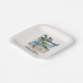 Zomer Strand Thema Flip Flop Pensionering Party Papieren Bordje (Gebogen)