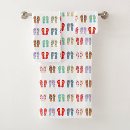 Zomer Strand thema sandalen Patroon Teenslippers Bad Handdoek