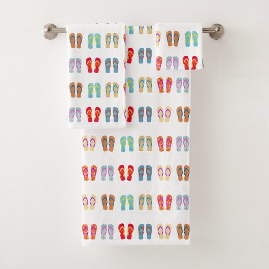 Zomer Strand thema sandalen Patroon Teenslippers Bad Handdoek