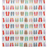 Zomer Strand thema sandalen Patroon Teenslippers Douchegordijn (Voorkant)