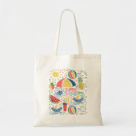 Zomer strand thema tote bag