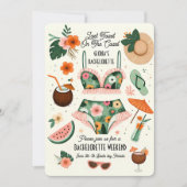 Zomer Strand Tropische Bachelorette Weekend Party Kaart (Voorkant)