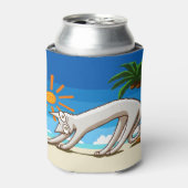 Zomer Strand Tropische Kat Blikjeskoeler (Blikje Voorkant)