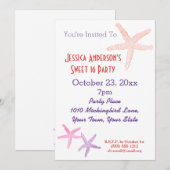 Zomer Strand Tropische Zeester Sweet 16 Verjaardag Kaart (Voorkant / Achterkant)