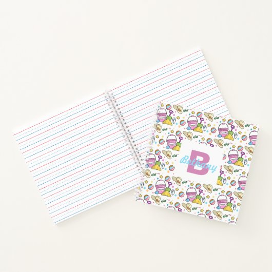 Zomer strand vakantie doedels gepersonaliseerde va notitieboek (Binnen)