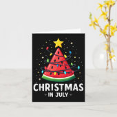 Zomer Strand Vakantie Kerst In Juli Watermeloen Kaart (Gele Bloem)