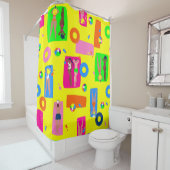 Zomer strand vakantie zonnebaden mensen douchegordijn (In situ)