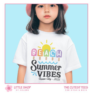 Zomer strand vibes aanpasbare meisjes t-shirt