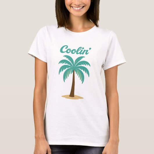 Zomer Strand Vibes Palm Tree T-shirt (Voorkant)