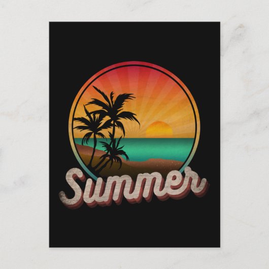 ZOMER STRAND VINTAGE BRIEFKAART (Voorkant)