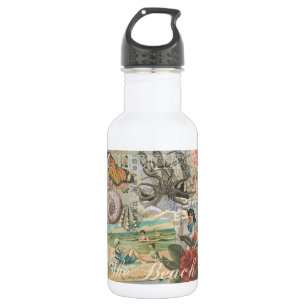 zomer strand vintage octopus antiek zeilen waterfles 