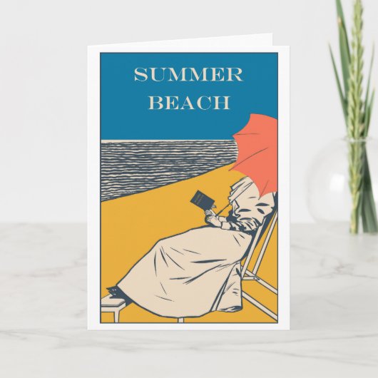 Zomer strand vintage poster kaart (Voorkant)