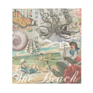 Zomer strand vintage retro victoriaans notitieblok