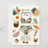 Zomer strand vrijgezellenfeest kaart (Voorkant)