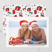 Zomer Strand Vrolijke Kerstmis Foto Feestdagenkaart (Voorkant / Achterkant)