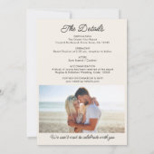 Zomer Strand Waterverf Bruiloft & Details Foto Kaart (Achterkant)