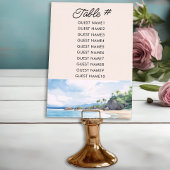 Zomer Strand Waterverf Bruiloft Tafel Zitje Kaart