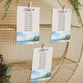 Zomer Strand Waterverf Bruiloft Tafel Zitje Kaart