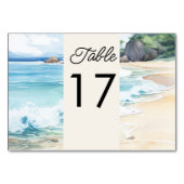 Zomer Strand Waterverf Scène Bruiloft Kaart (Voorkant)