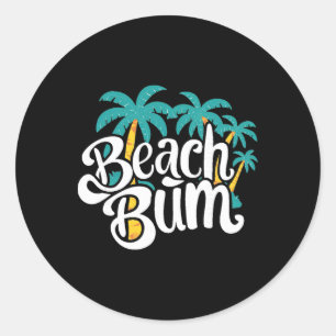 Zomer Strand Zanderig Oceaan Vibes En Golven Surfi Ronde Sticker