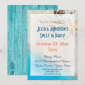 Zomer Strand Zeester Tropisch Zoet 16 Verjaardag Kaart (Voorkant / Achterkant)